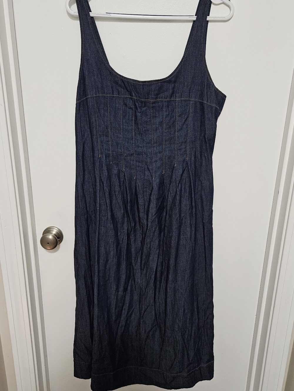 DKNY Dark Blue Denim Dress with Contrast Stitching